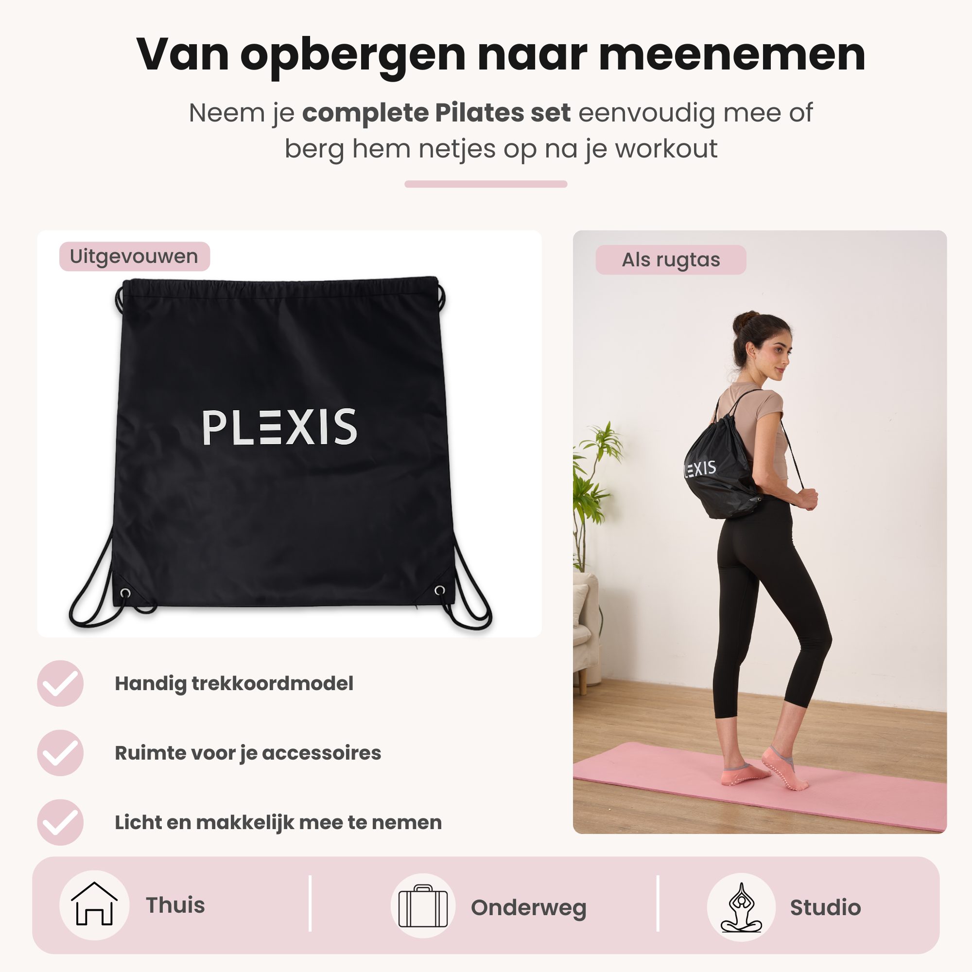 Plexis Pilates set 14-delig - Roze