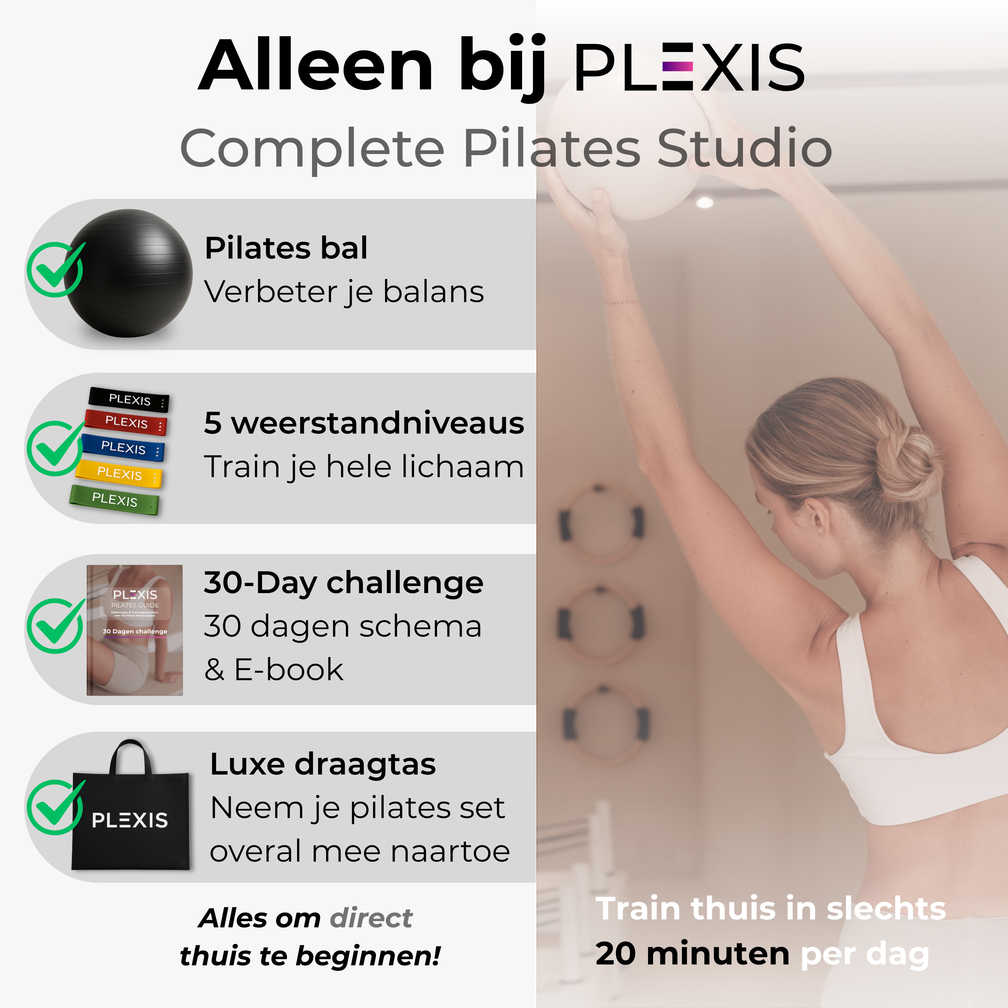 Plexis Pilates Board - Zwart
