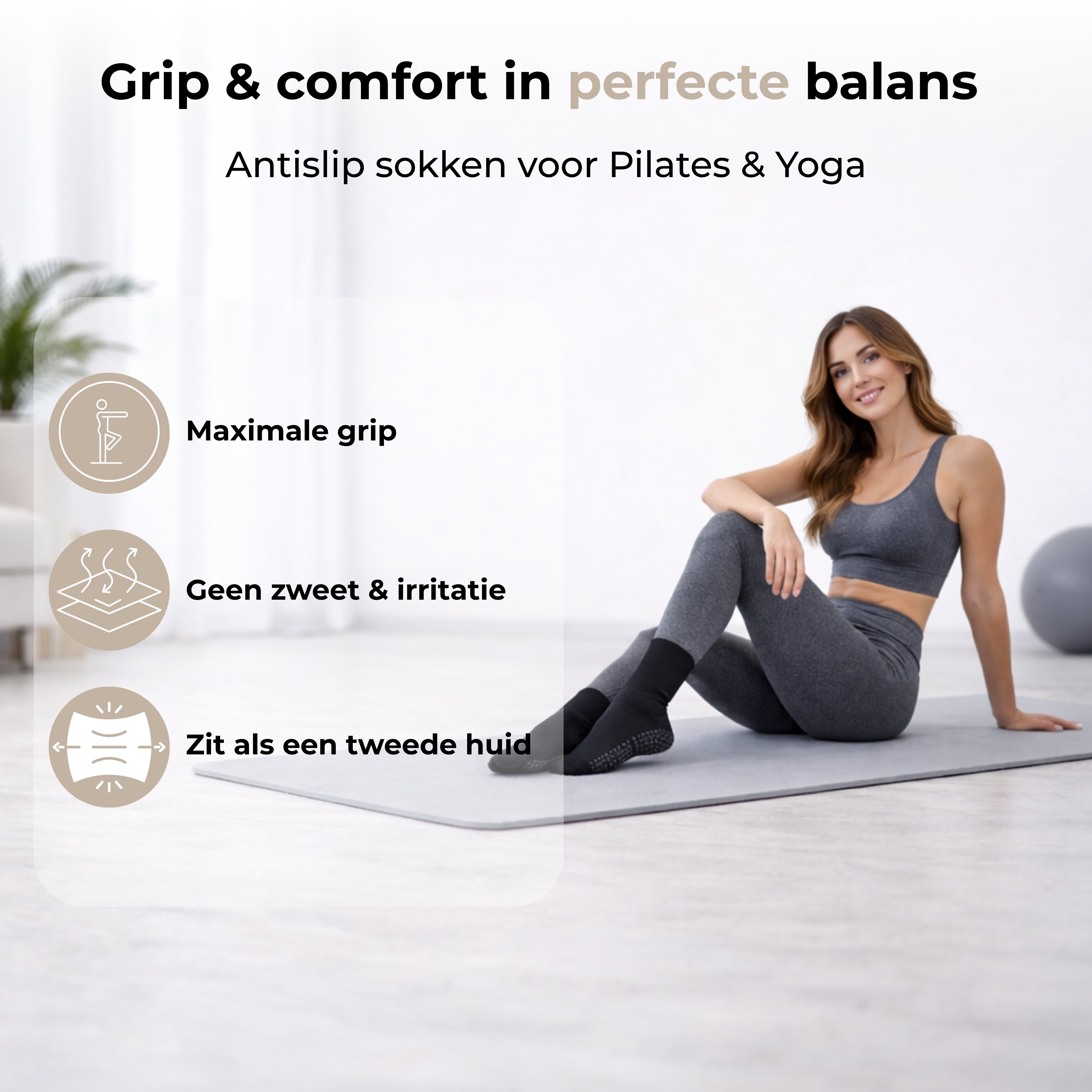 Plexis Pilates Sokken – Antislip (3-pack)