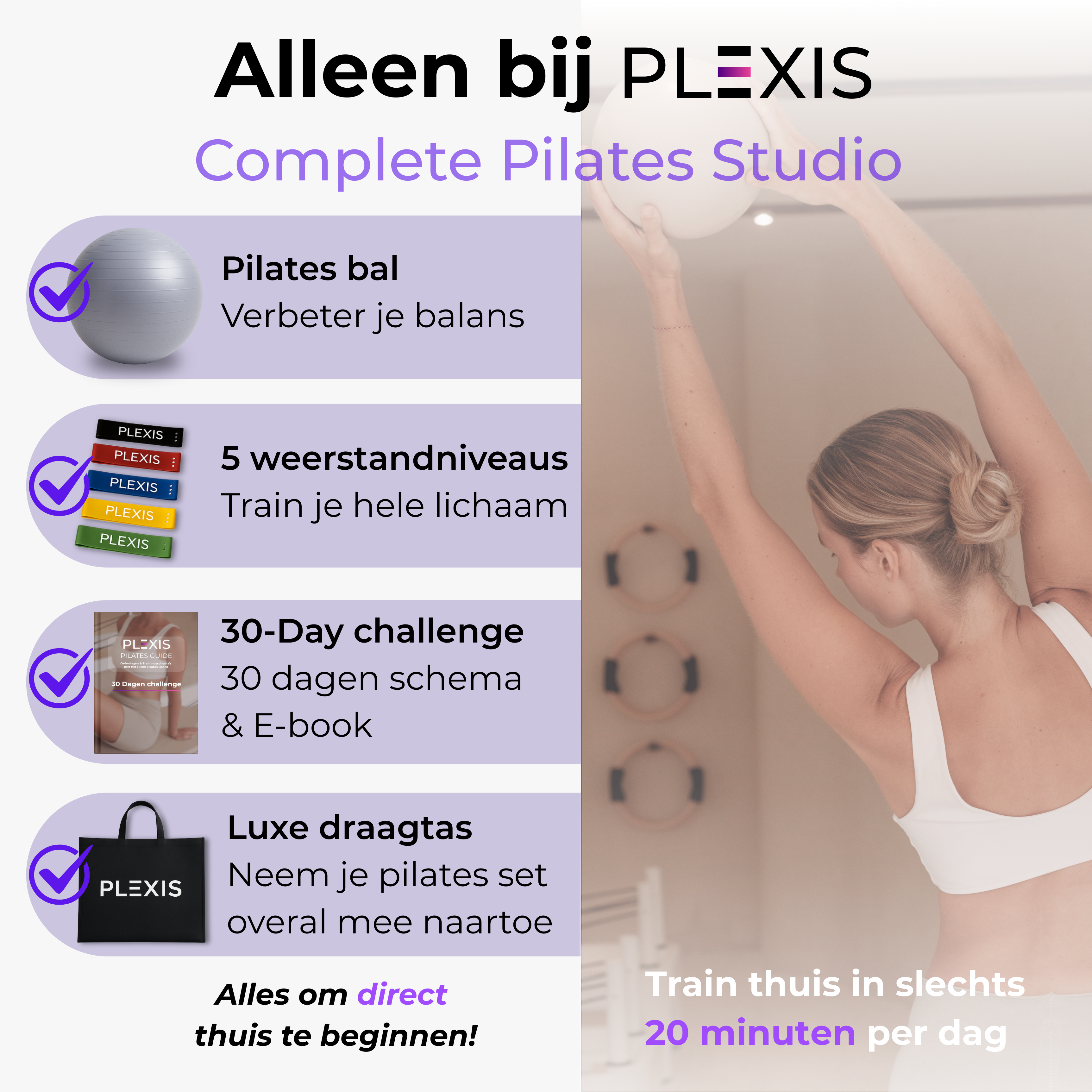 Plexis Pilates Board - Paars
