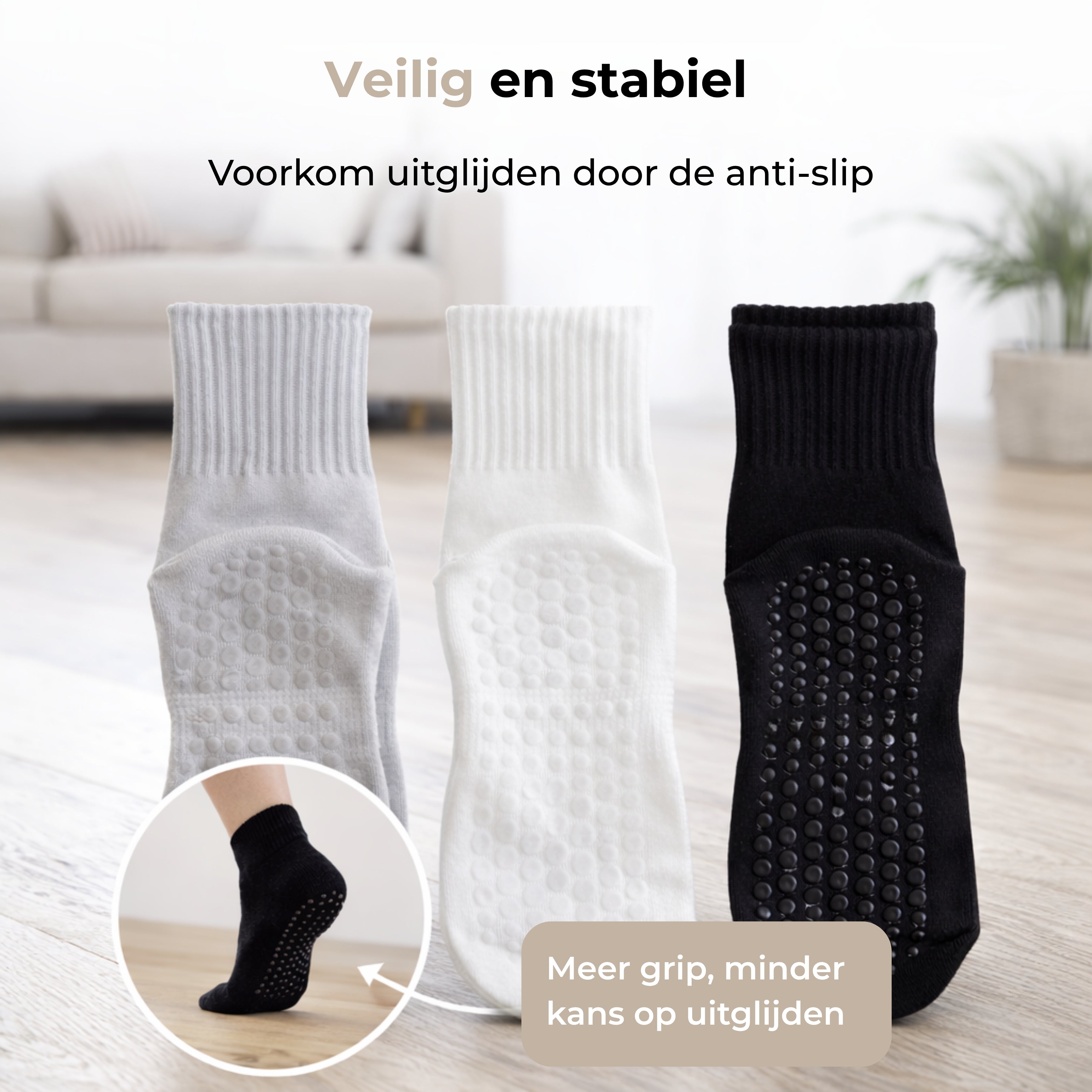 Plexis Pilates Sokken – Antislip (3-pack)