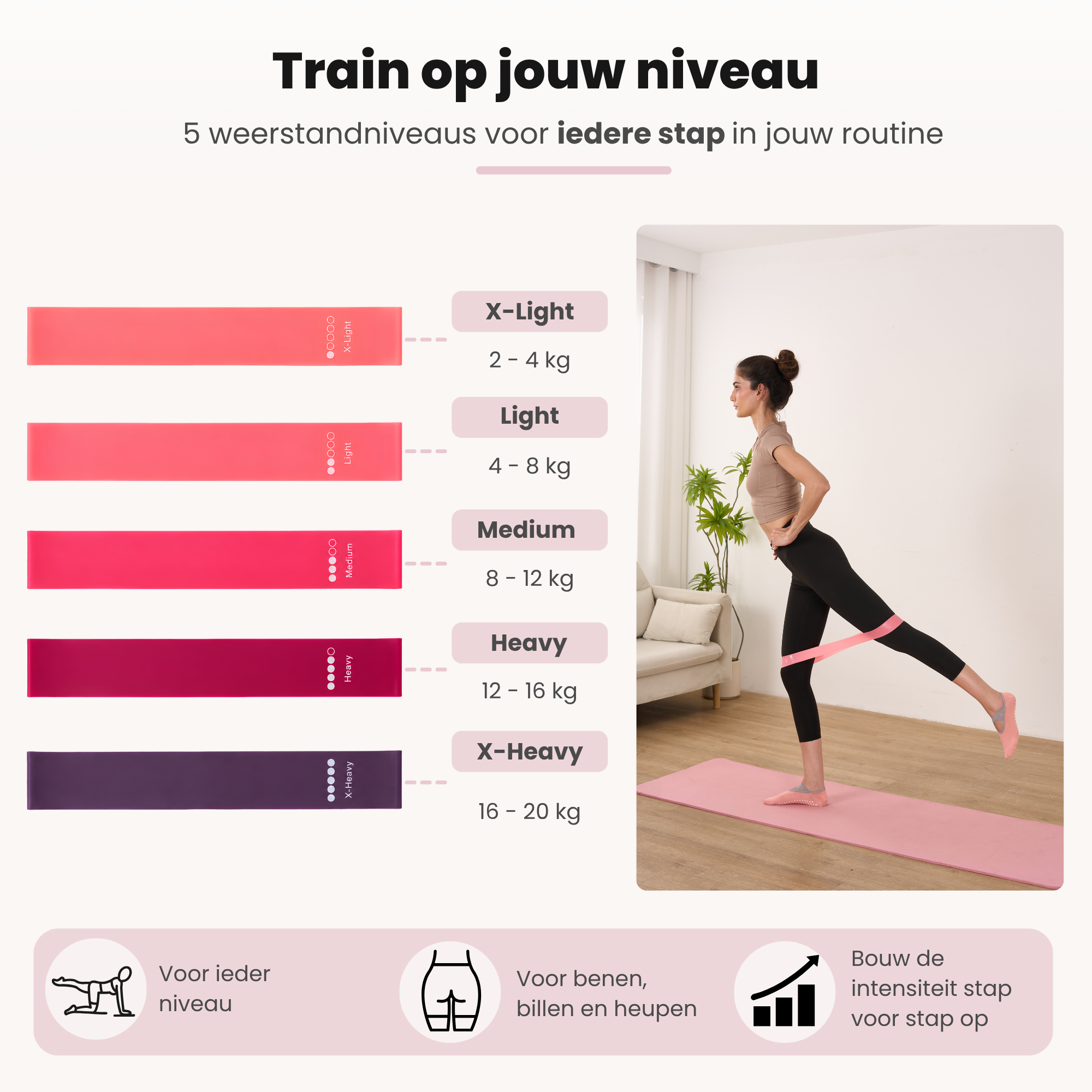 Plexis Pilates set 14-delig - Roze